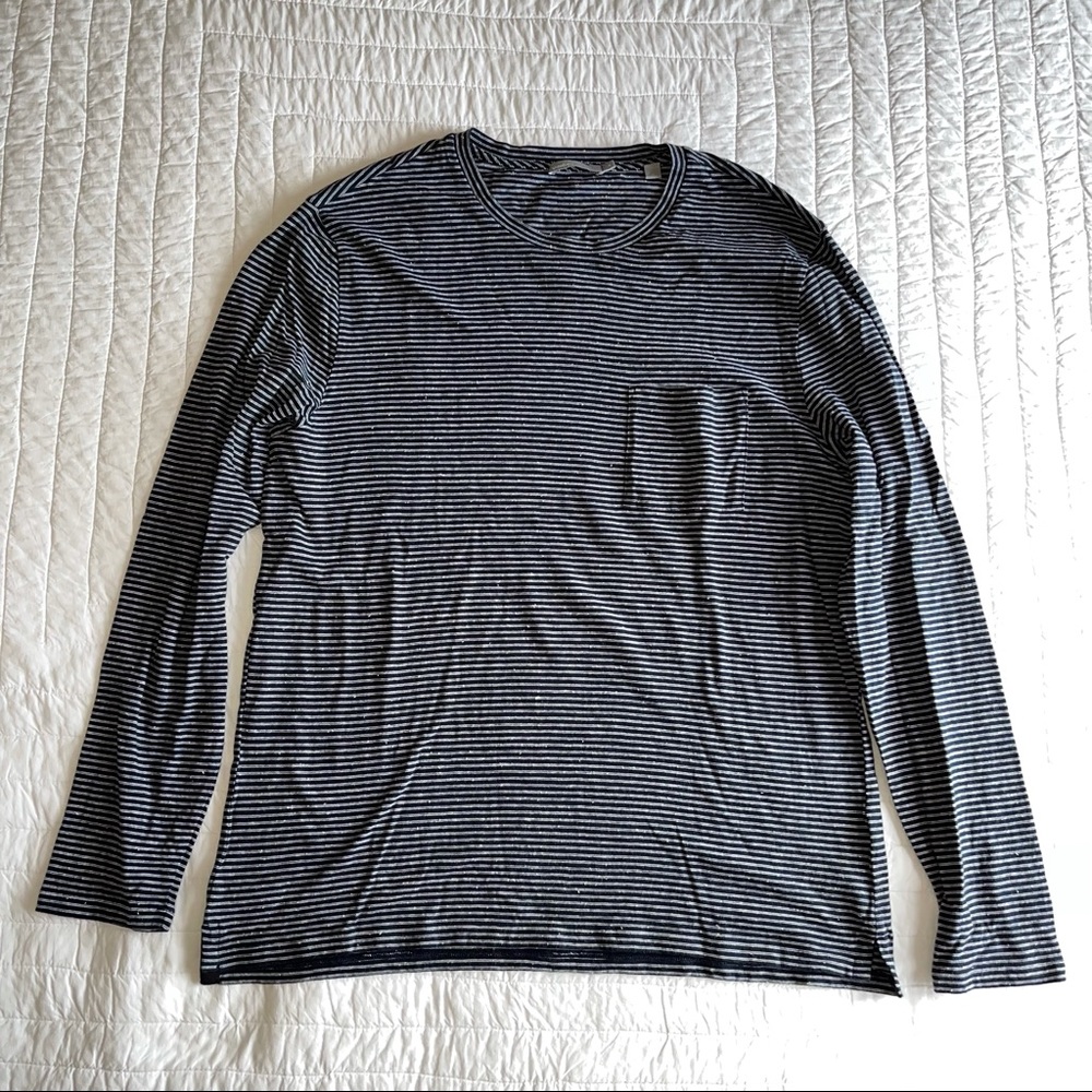Vince Feeder Stripe Long Sleeve T Shirt
